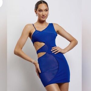 Meshki Aubrey Mesh Cut Out Mini Dress